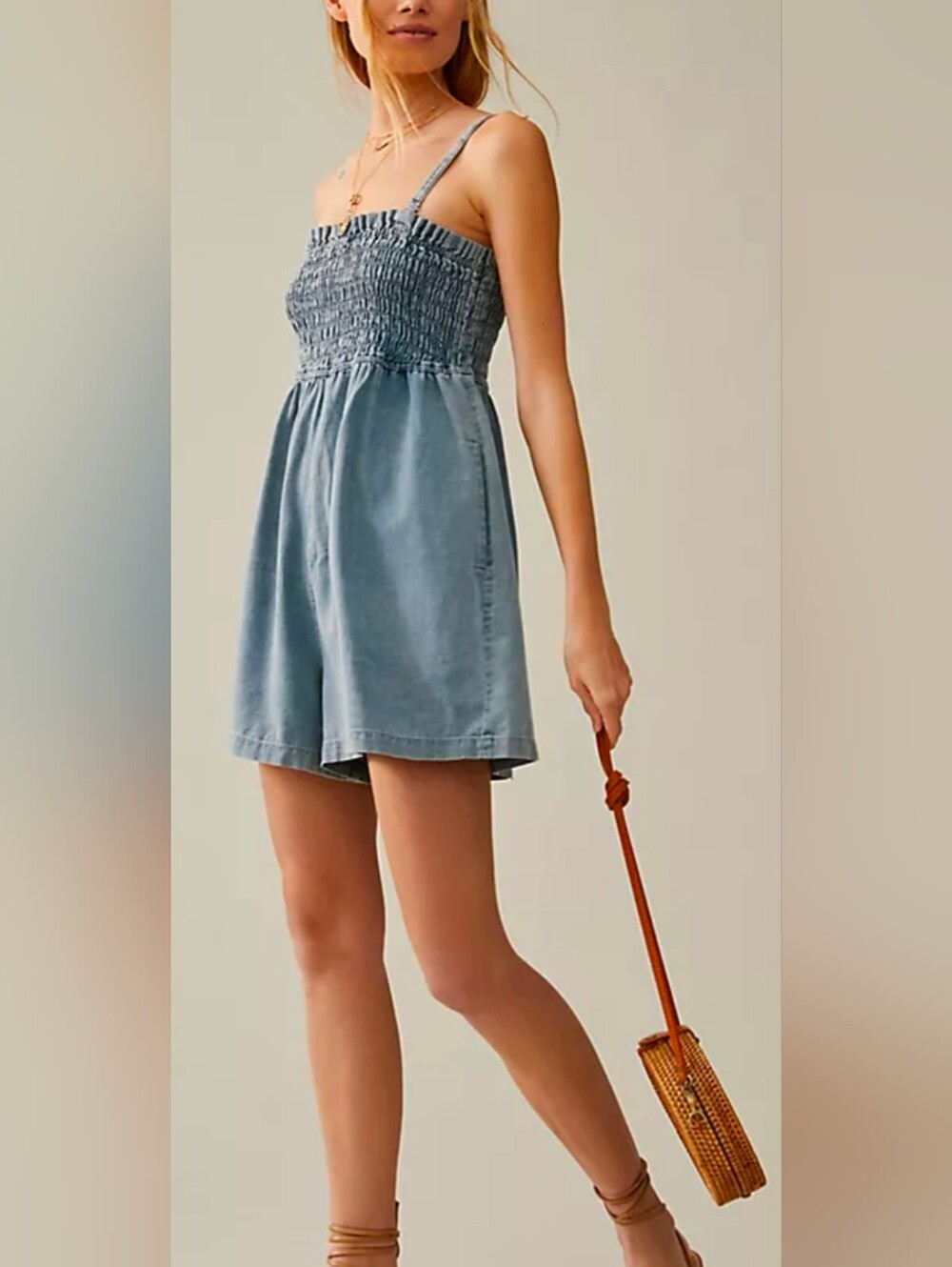 Pilcro Smocked Top Romper M